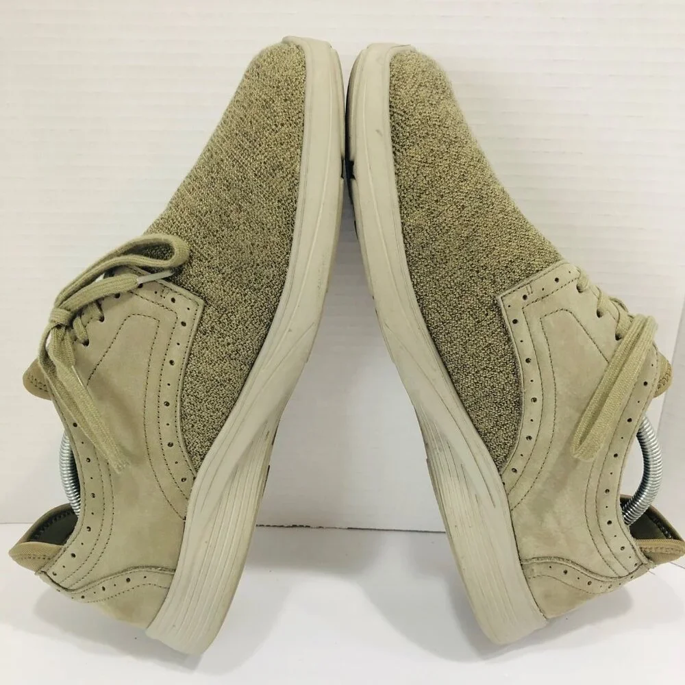 Abeo Walking Shoes Men‎ 13 Textile Suede Khaki Lace Up Sneakers Breathable Floyd